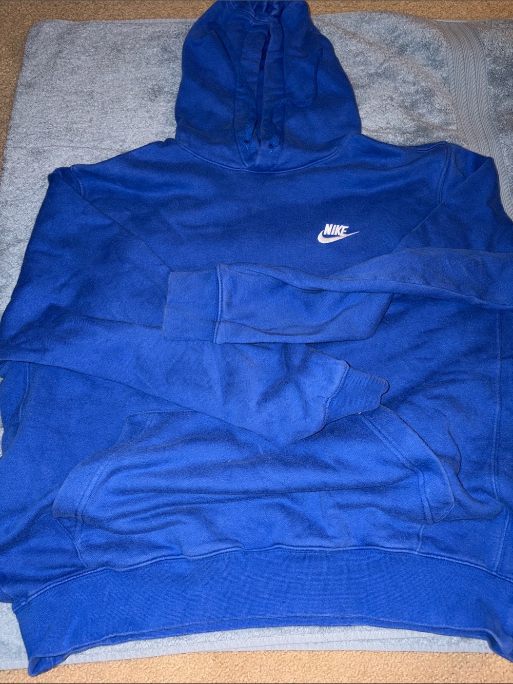 Nike Men's Bright Blue Hooded Pullover Sweatshirt
